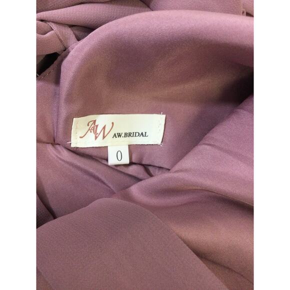 AW BRIDAL 0 XS mauve mist pink Alphorn wedding bridesmaid maxi dress NEW B46 - Picture 8 of 9